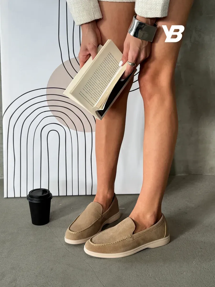 Лоферы женские натуральная замша