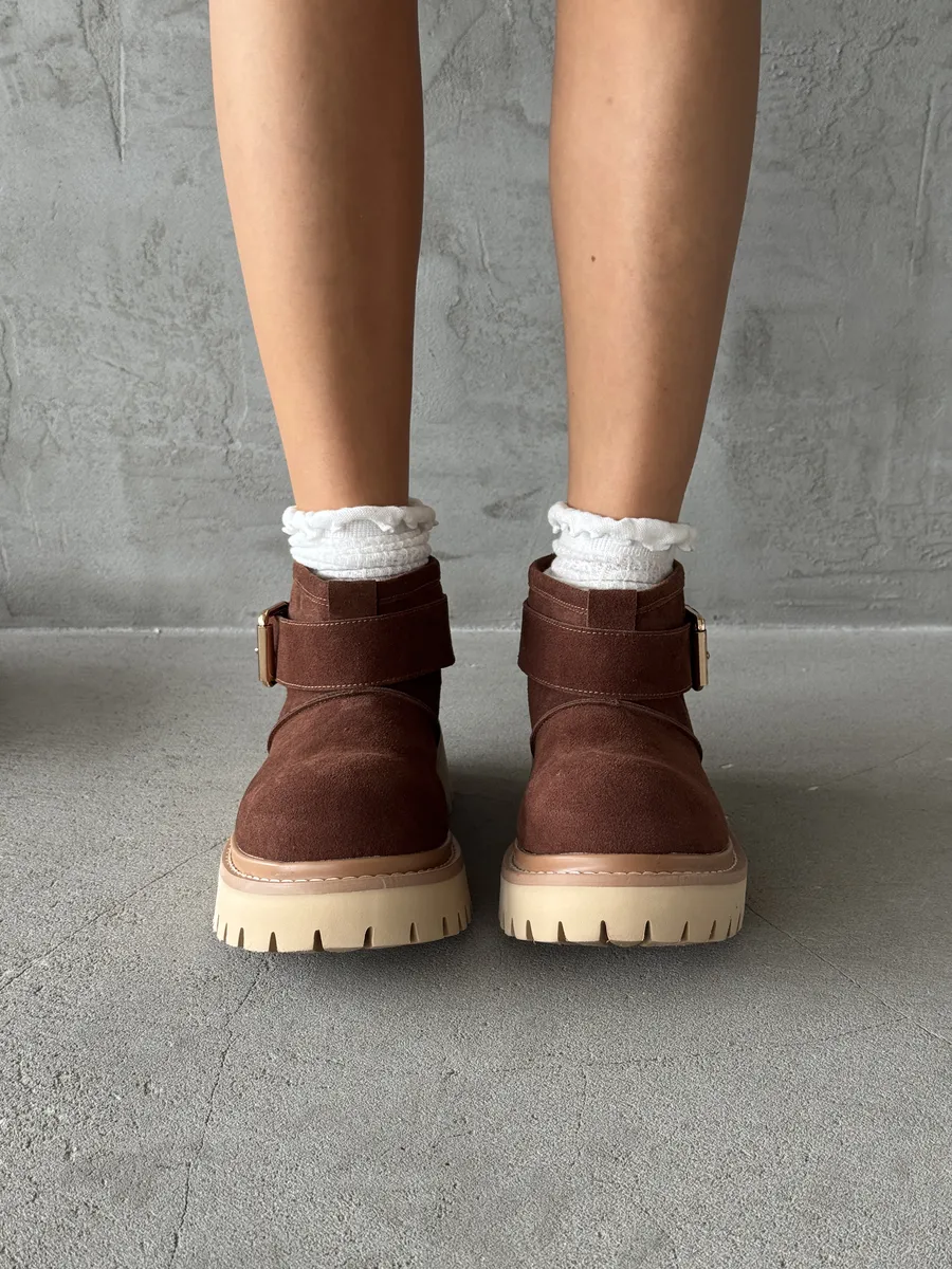 Ботинки женские натуральная замша шерсть