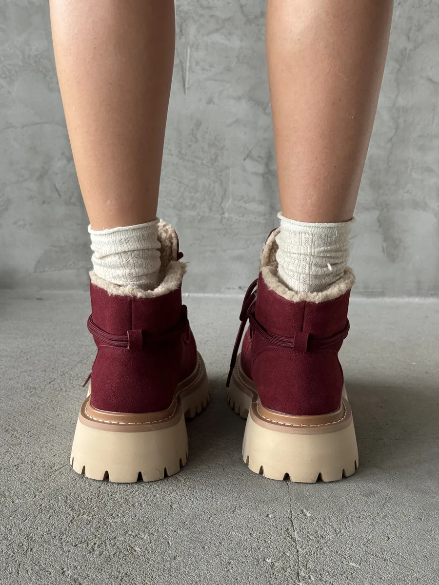 Ботинки женские натуральная замша шерсть