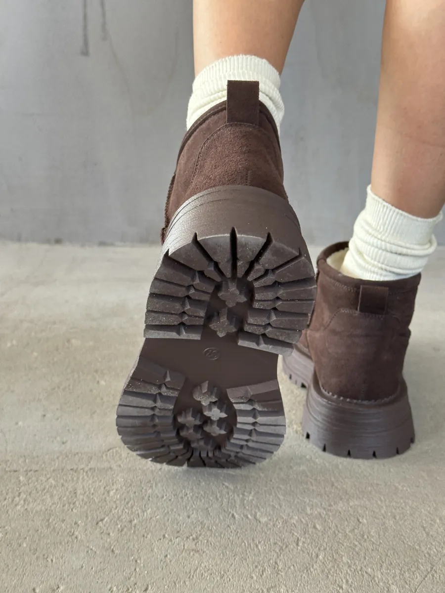 Ботинки женские натуральная замша шерсть