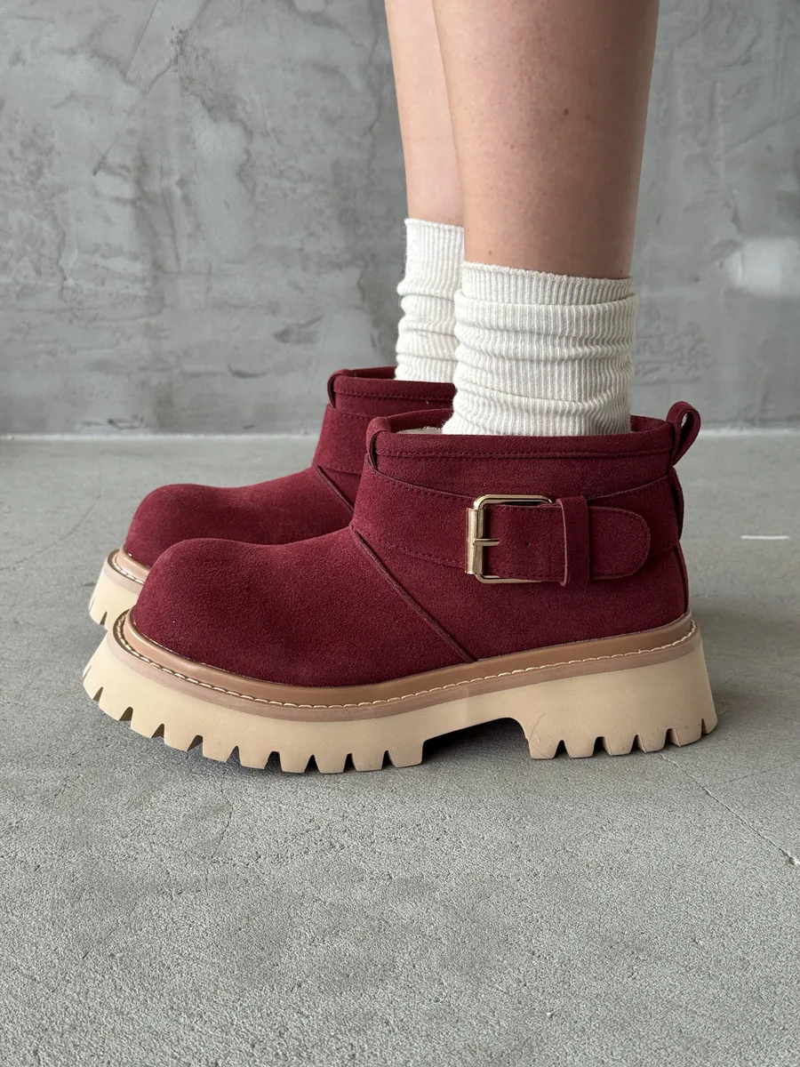 Ботинки женские натуральная замша шерсть