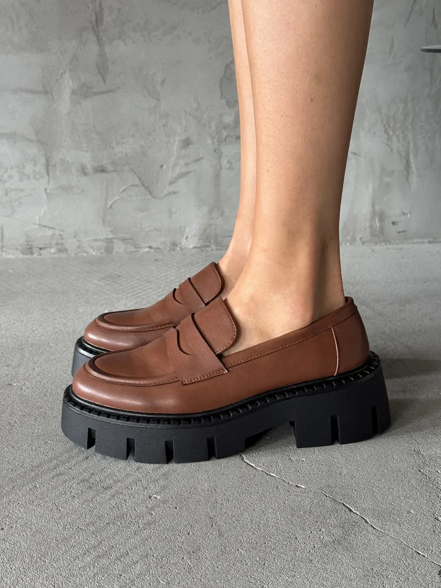 Лоферы на платформе высокой подошве