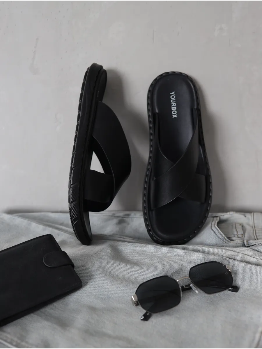 Летние шлепанцы мужские пантолеты на платформе