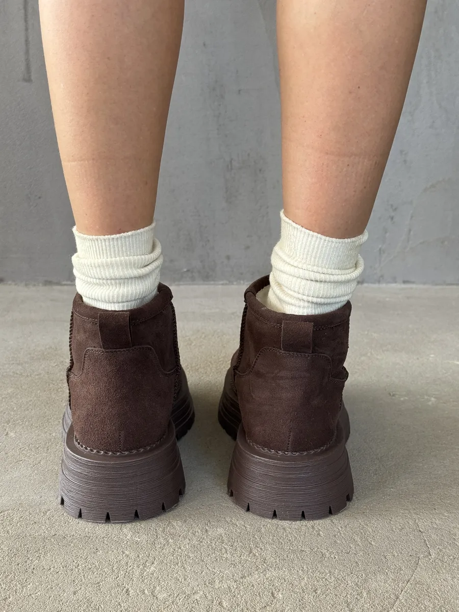 Ботинки женские натуральная замша шерсть