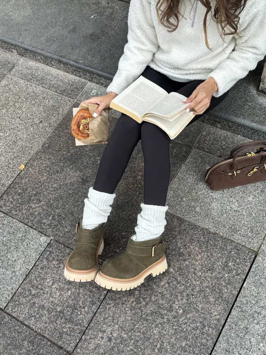 Ботинки женские натуральная замша шерсть