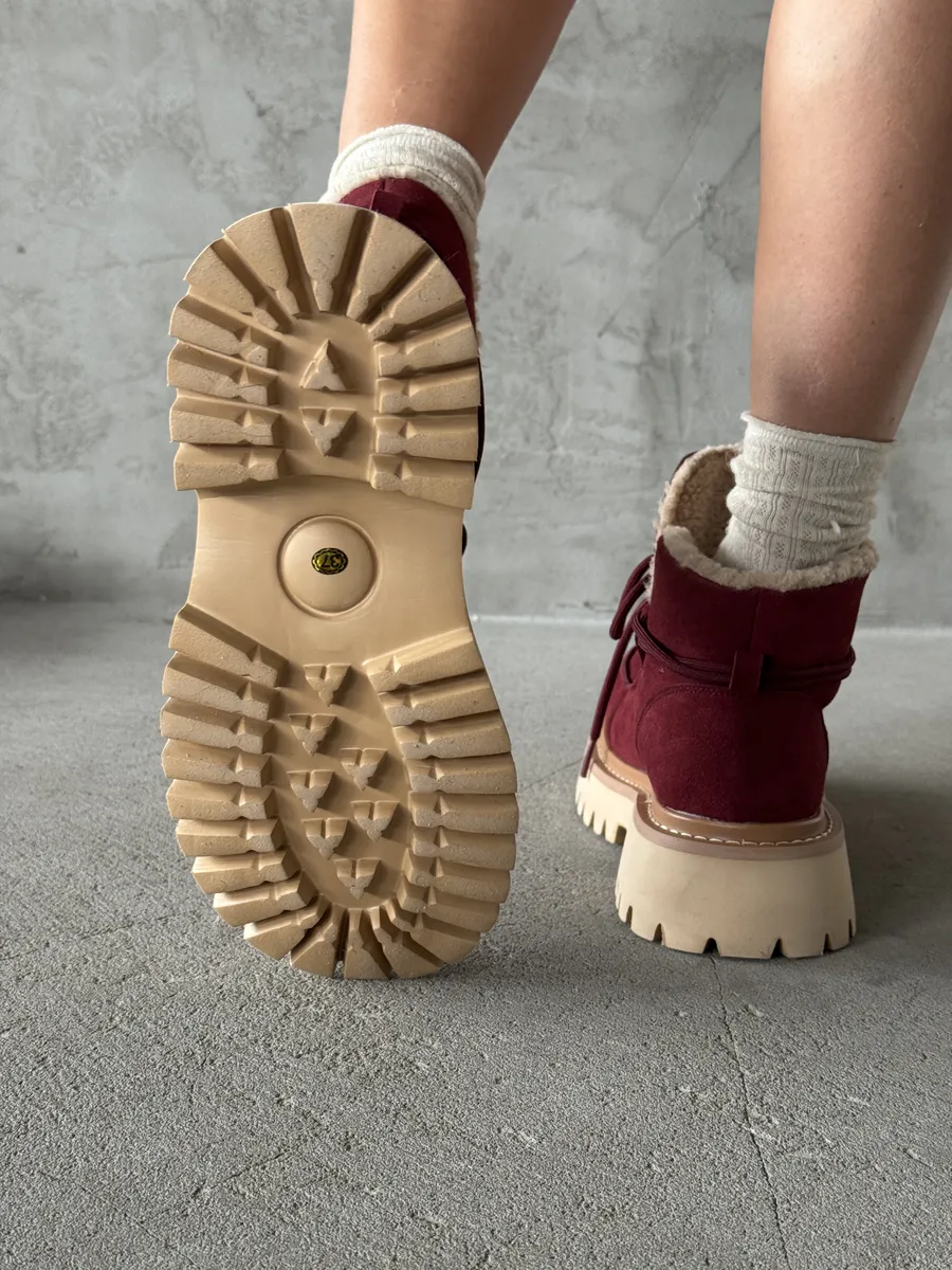 Ботинки женские натуральная замша шерсть