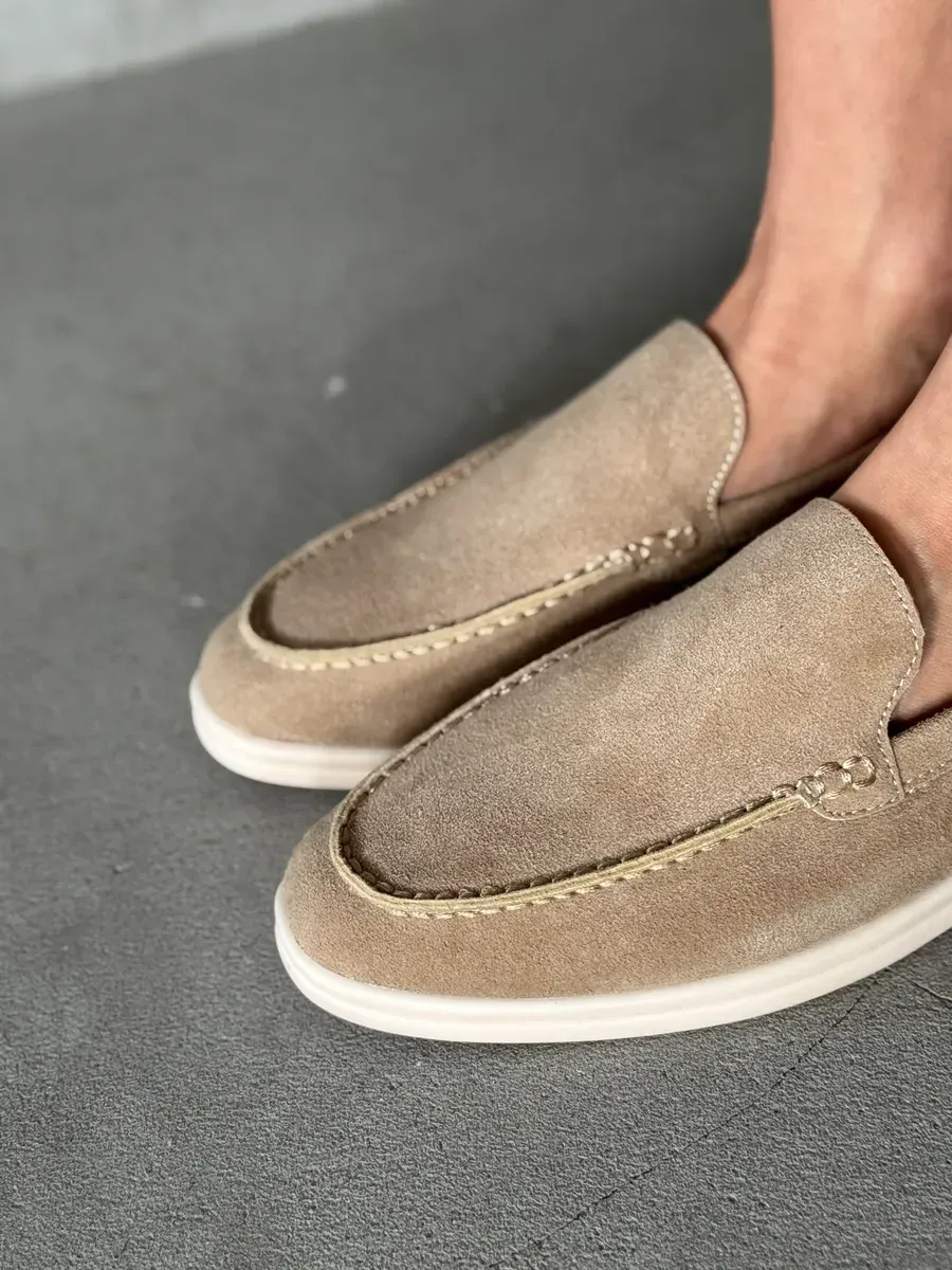 Лоферы женские натуральная замша