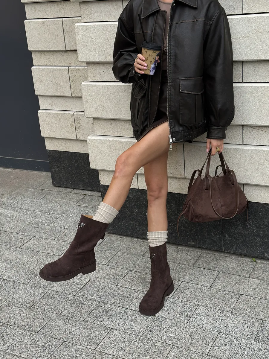 Ботинки женские текстиль шерсть