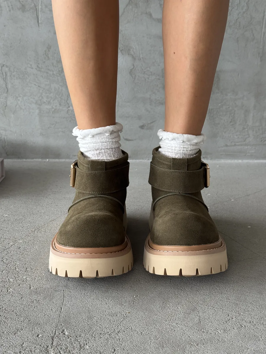 Ботинки женские натуральная замша шерсть