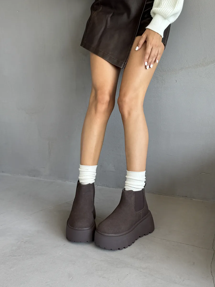 Ботинки женские текстиль шерсть