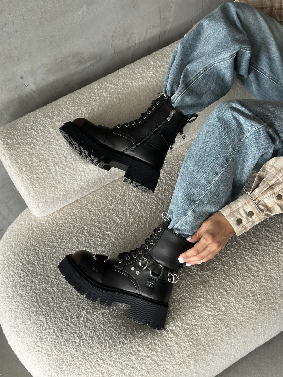 Ботинки женские экокожа шерсть