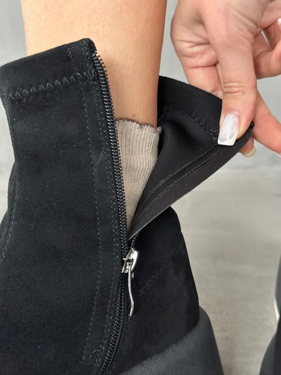 Ботинки женские экозамша