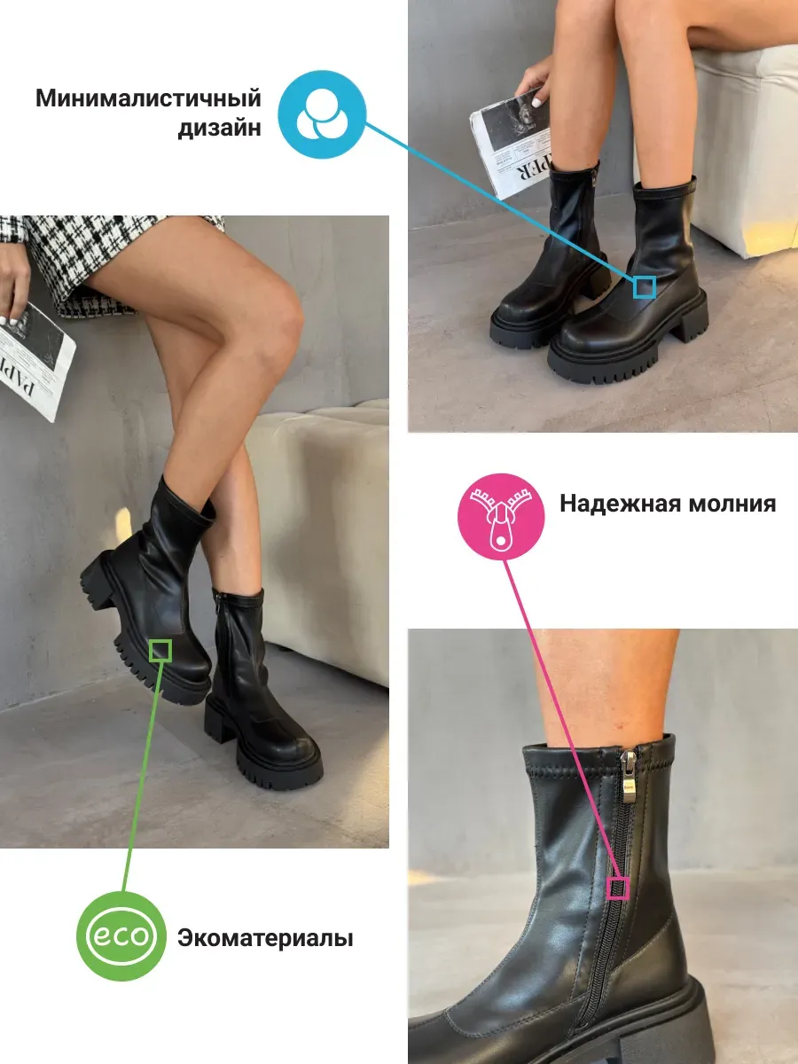 Ботинки женские экокожа
