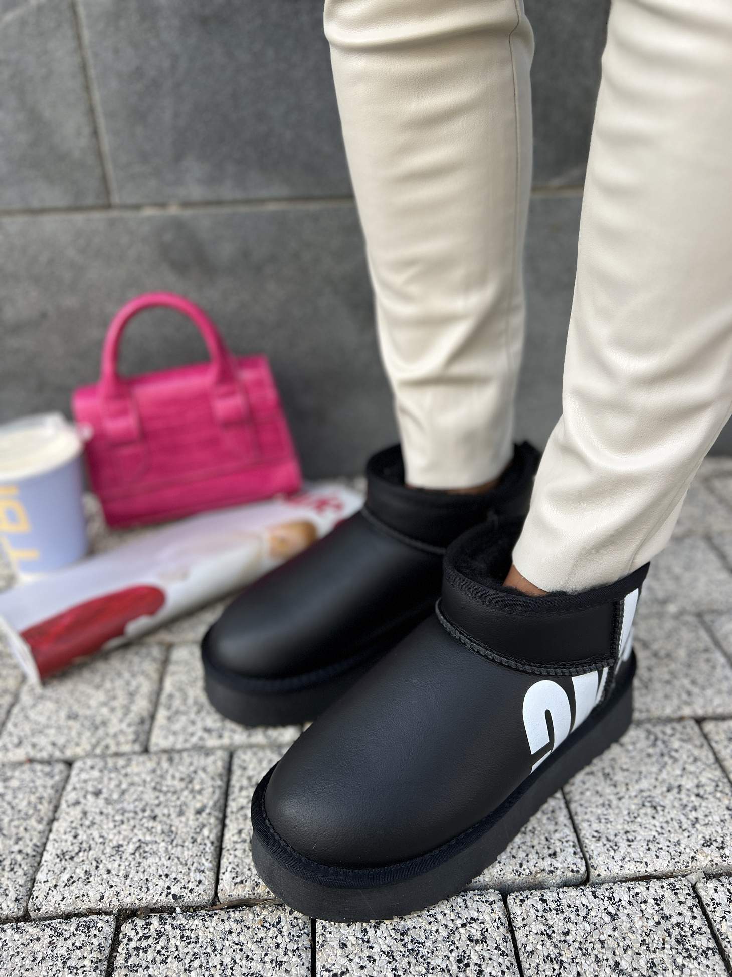 Угги женские кожа шерсть