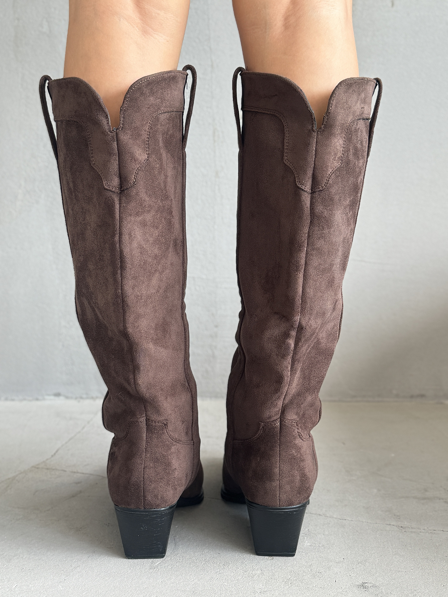 Сапоги казаки женские экозамша еврошерсть