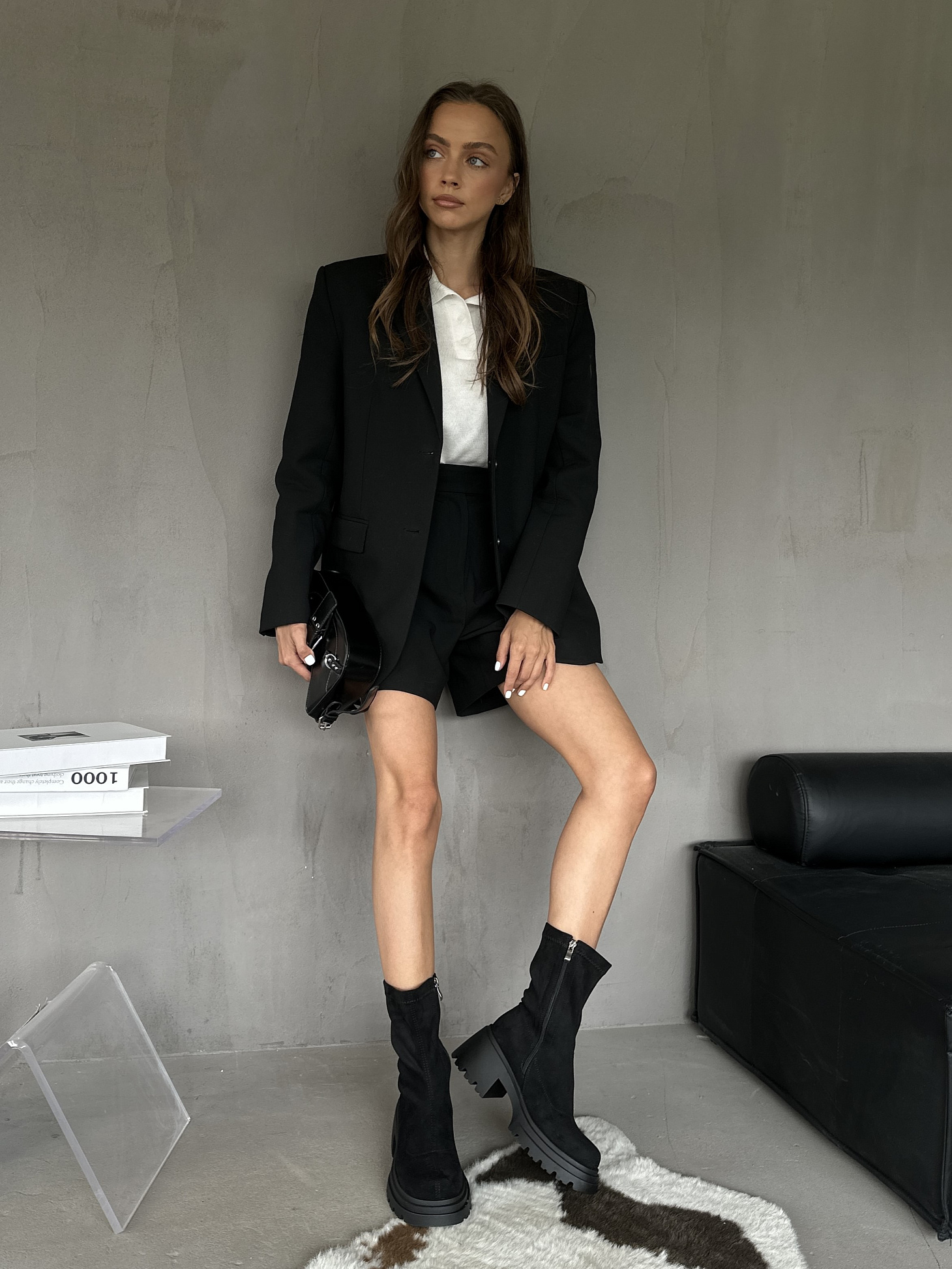 Ботинки женские экозамша