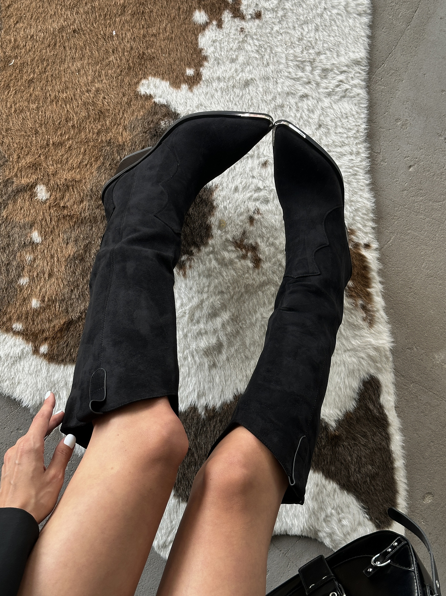 Сапоги казаки женские текстиль