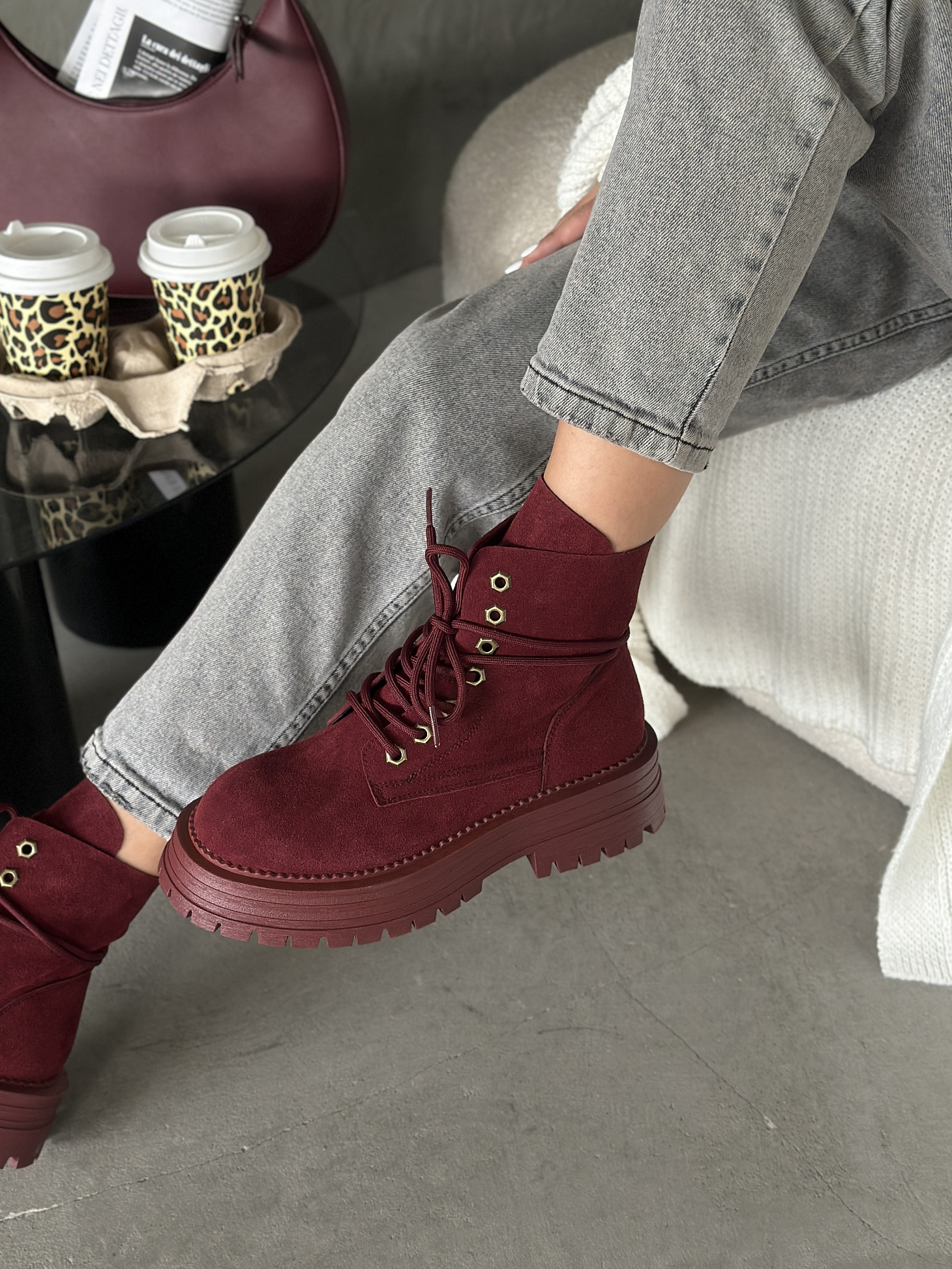 Ботинки женские натуральная замша