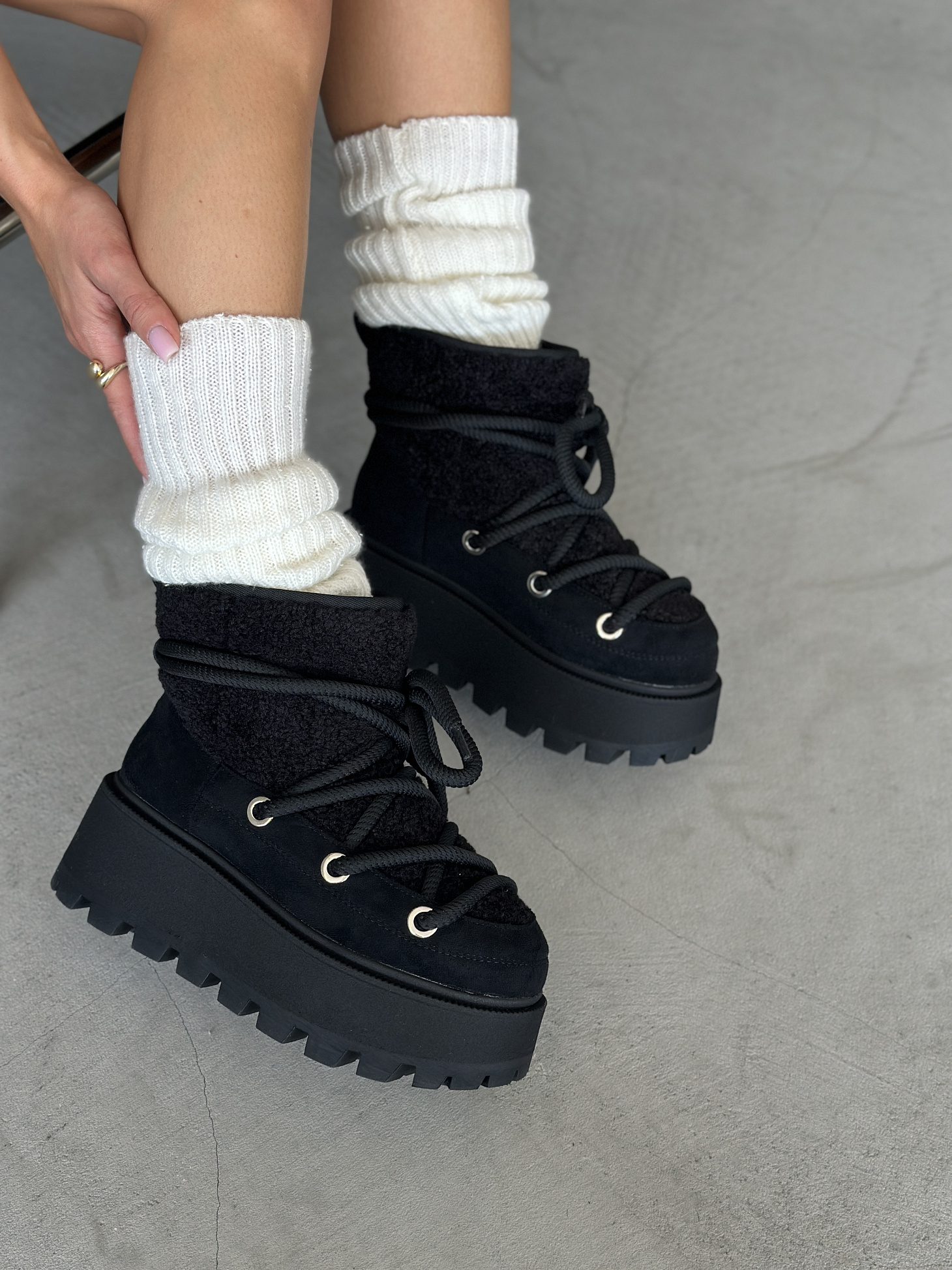 Угги женские экозамша шерсть