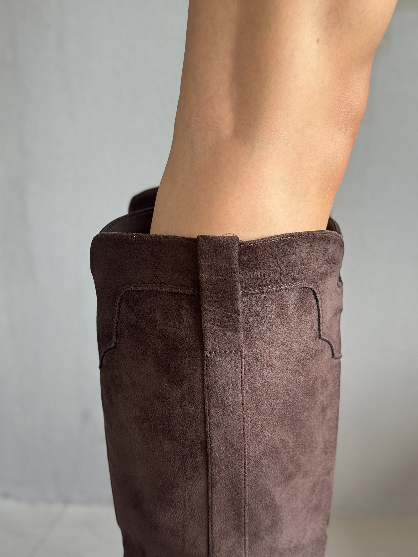 Сапоги казаки женские экозамша еврошерсть