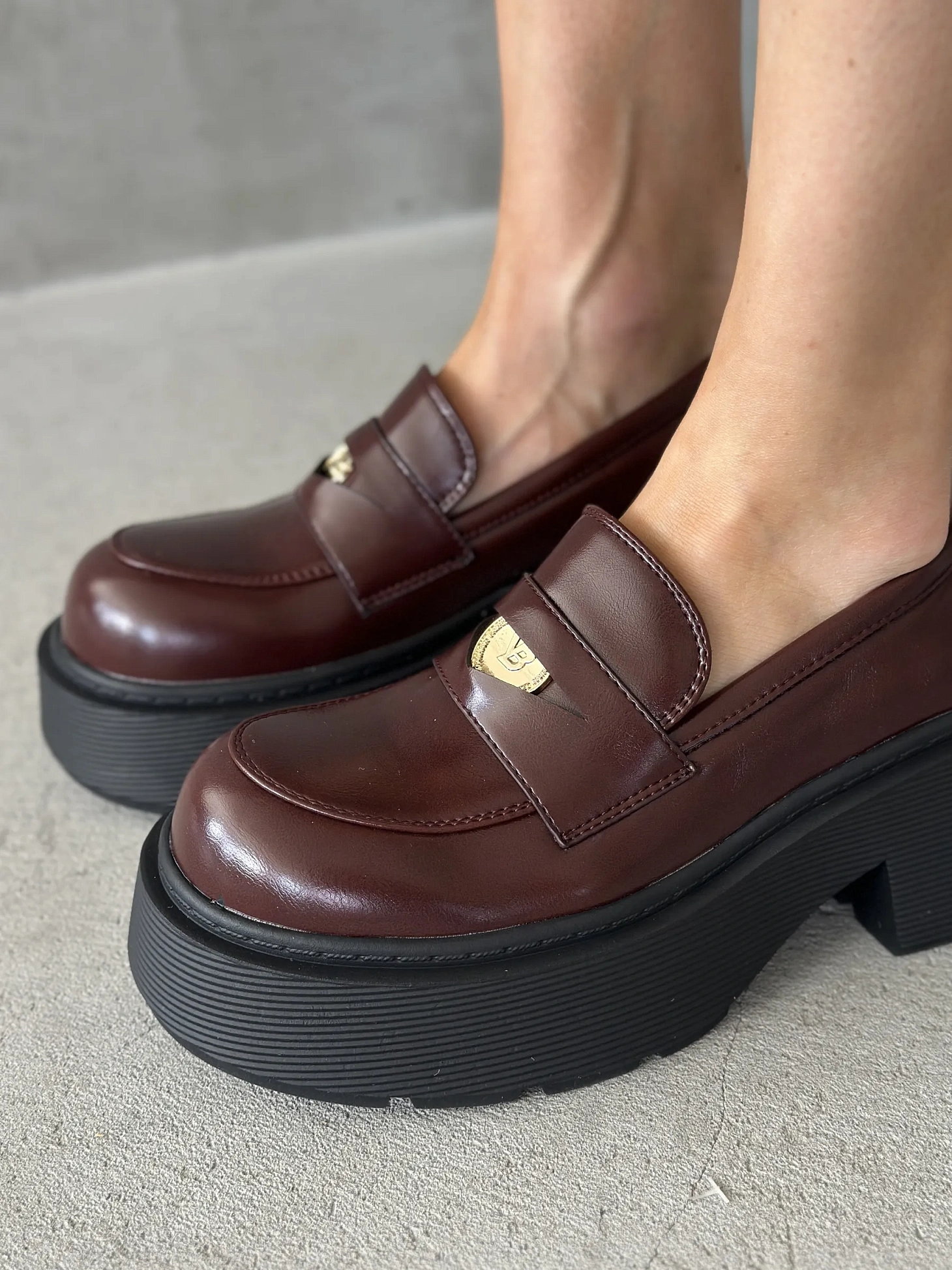 Лоферы на платформе высокой подошве