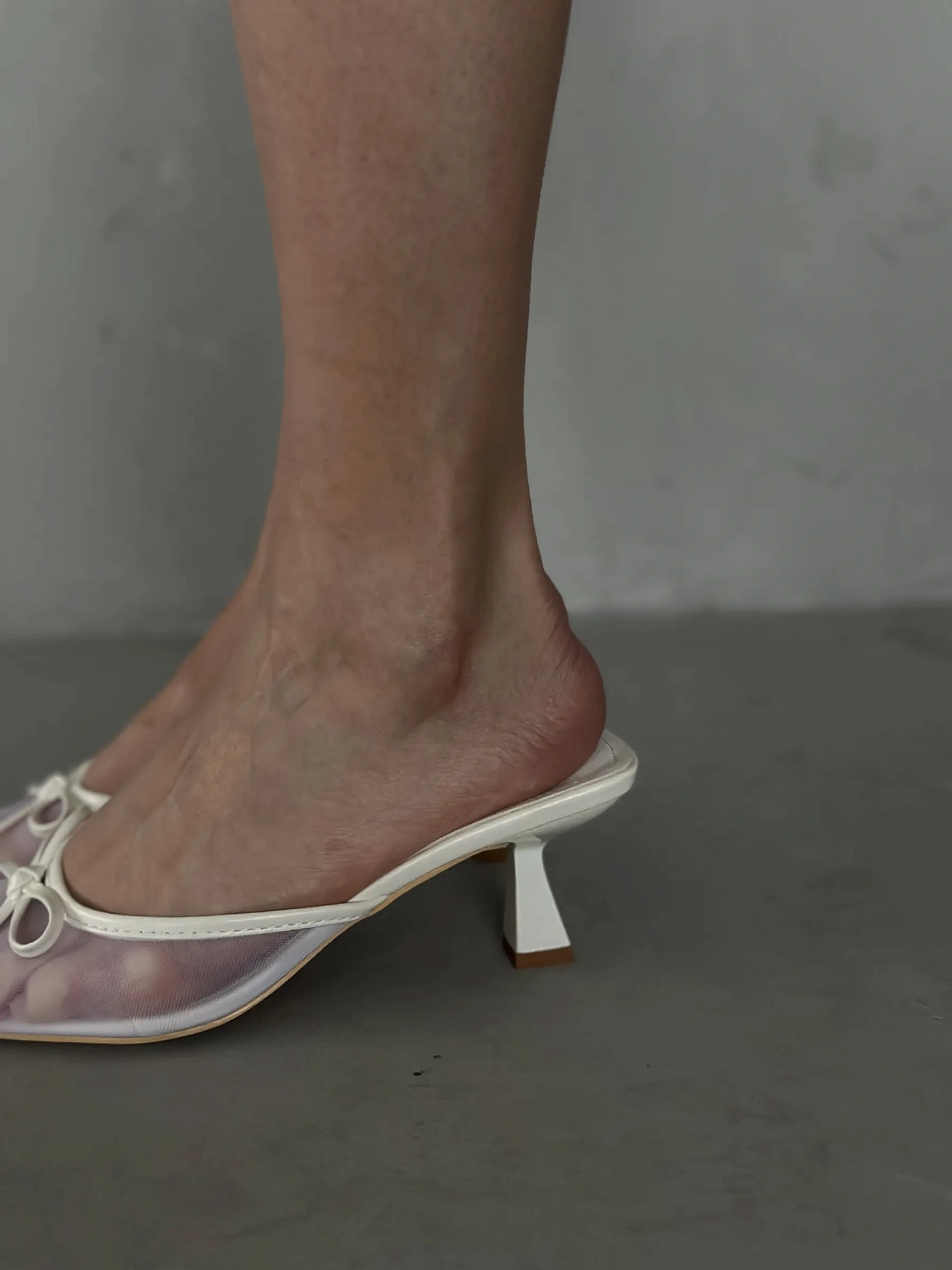 Туфли на низком каблуке мюли лодочки сетка