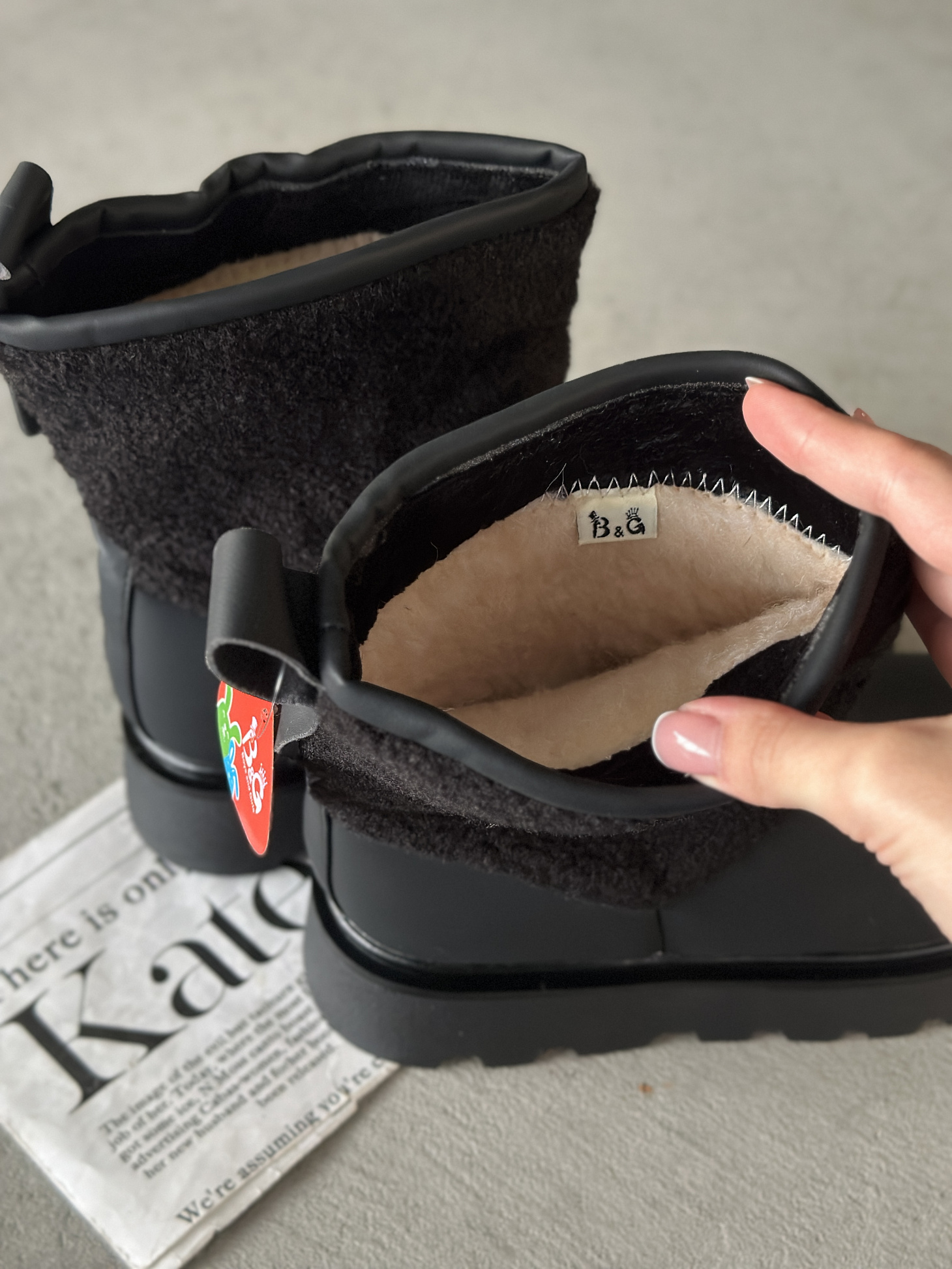 Ботинки детские экокожа шерсть