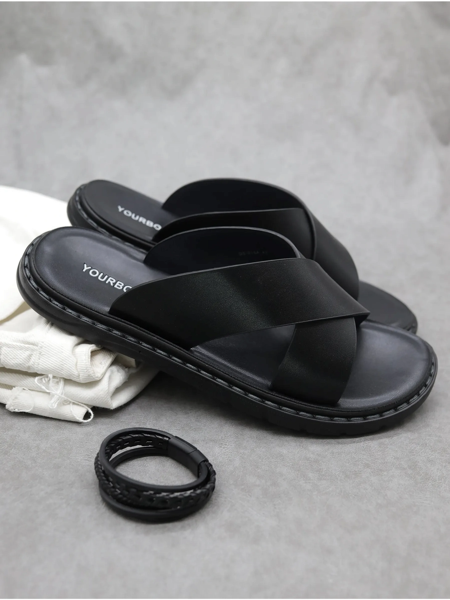 Летние шлепанцы мужские пантолеты на платформе