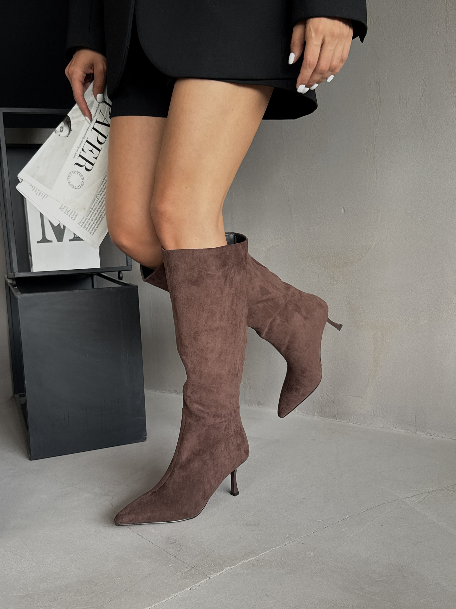 Сапоги женские экозамша