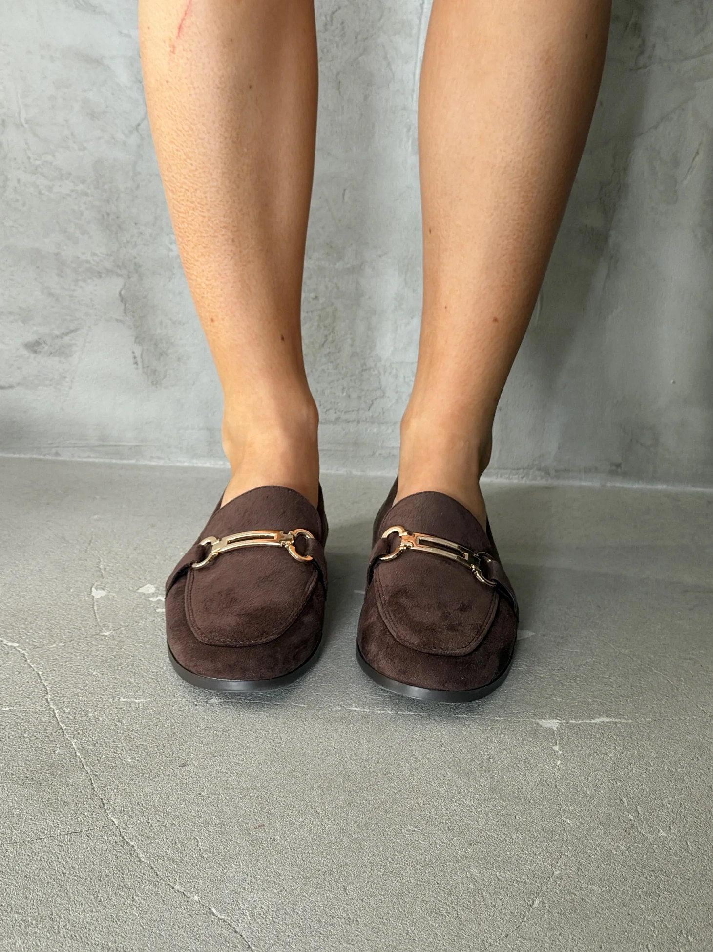 Лоферы женские замшевые коричневые летние