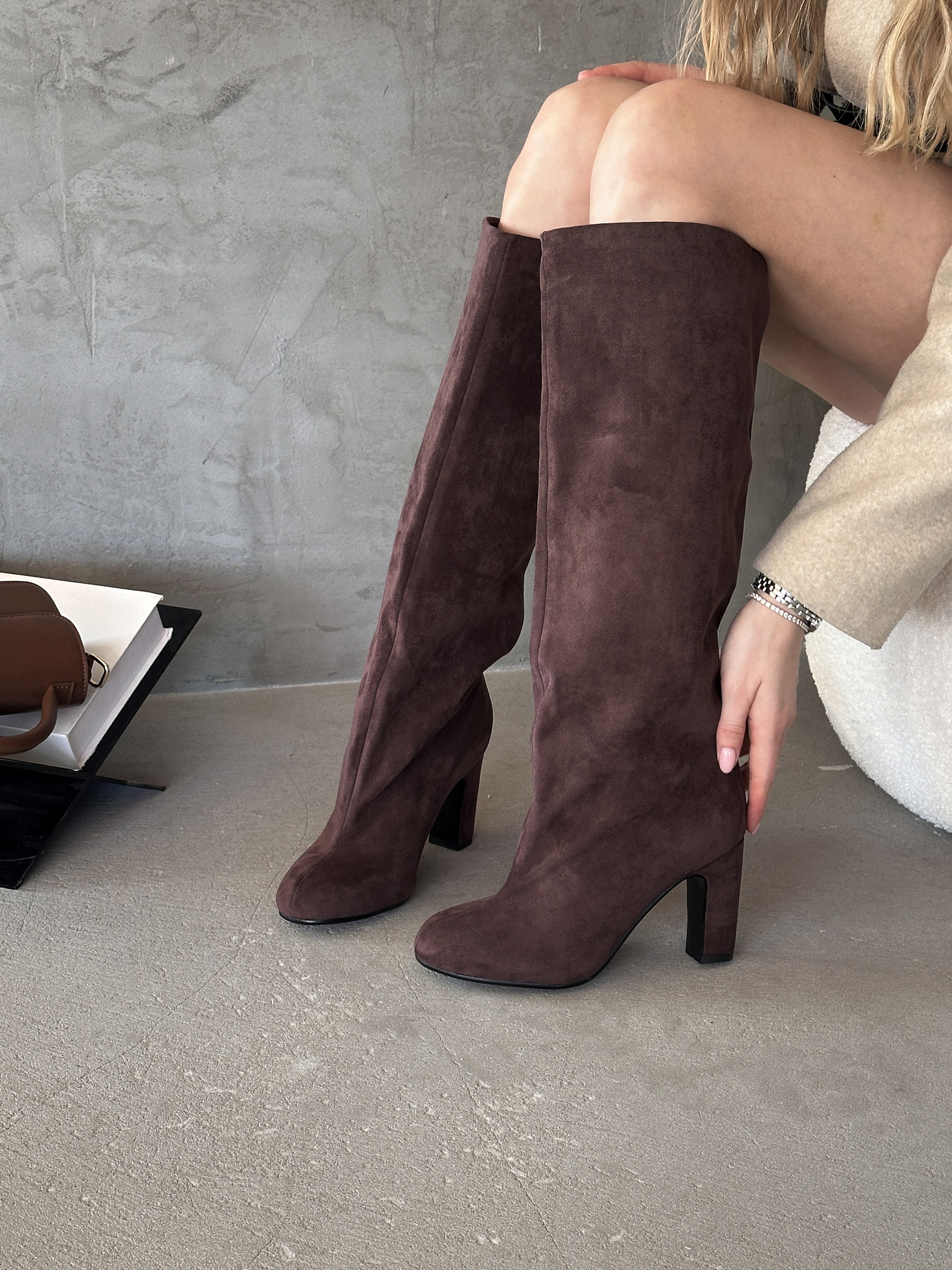 Сапоги женские экозамша