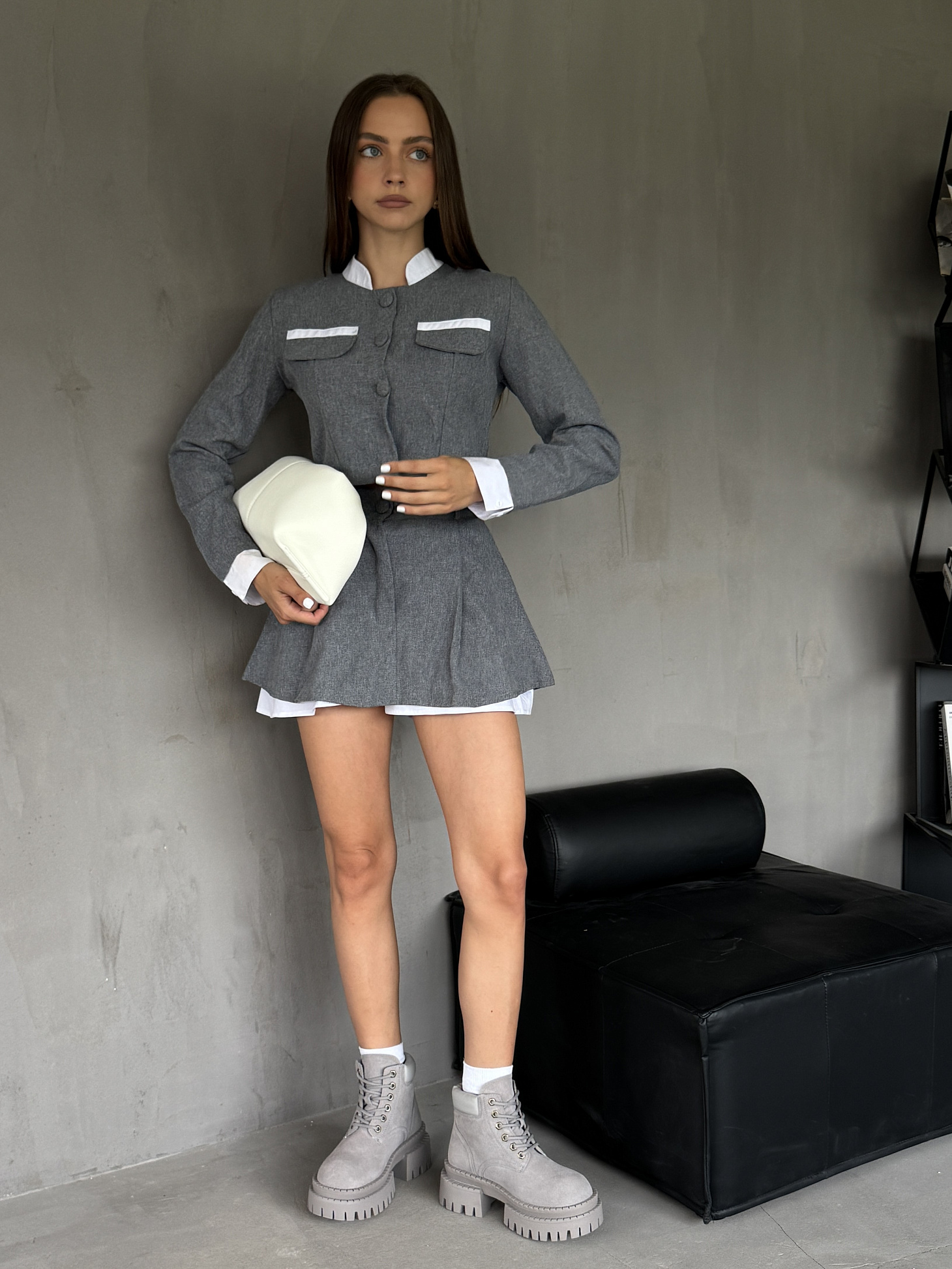 Ботинки женские натуральная замша шерсть