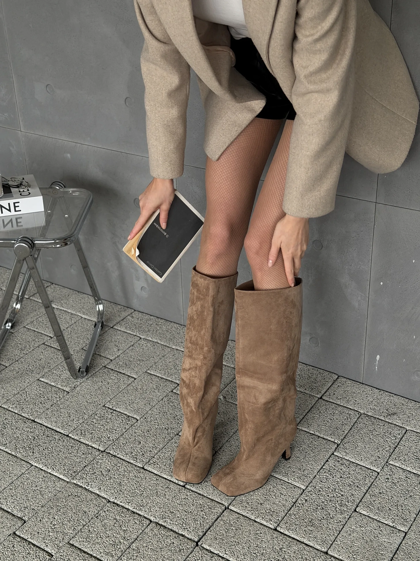 Сапоги женские экозамша