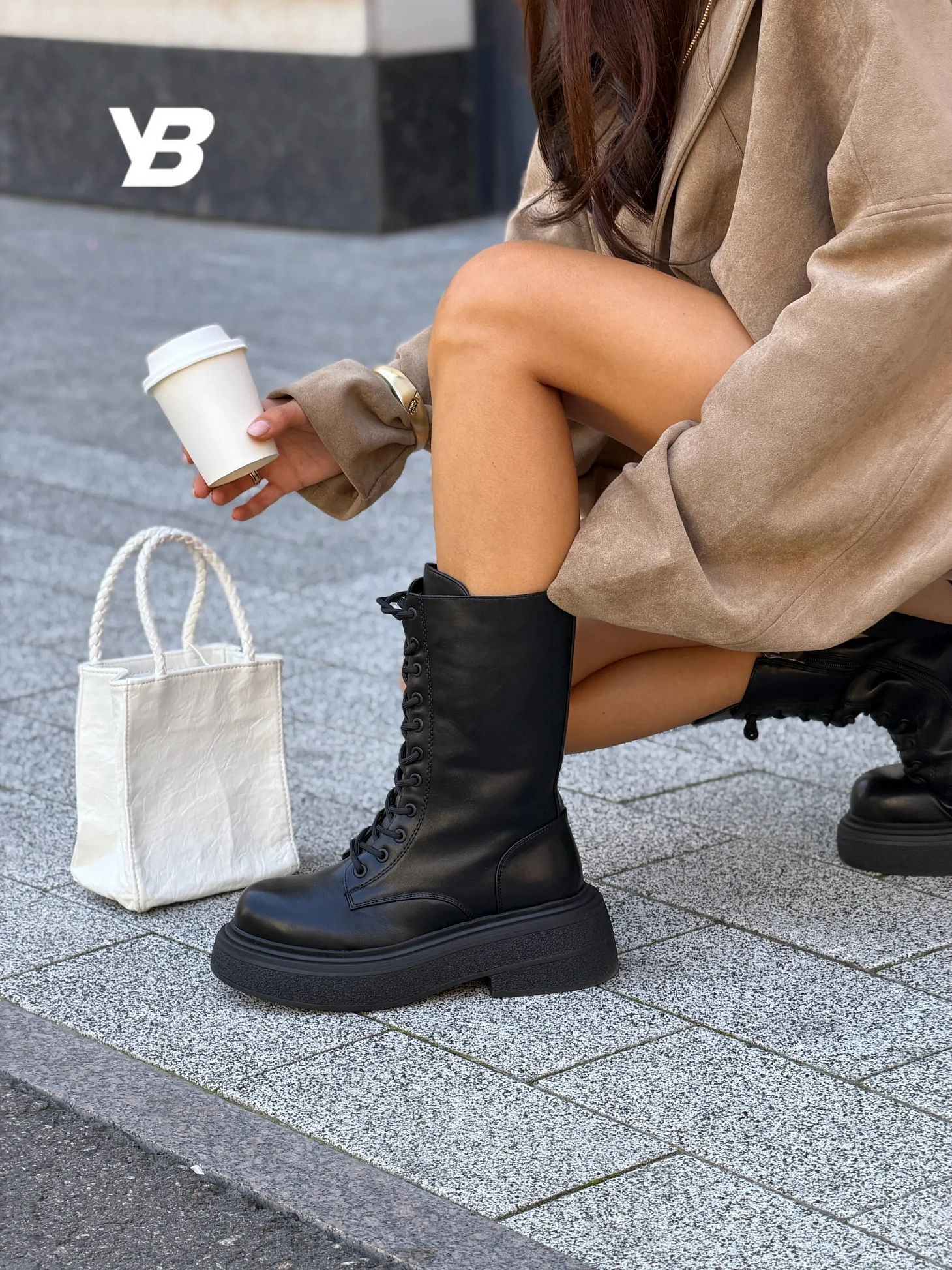 Ботинки женские зимние высокие берцы на платформе