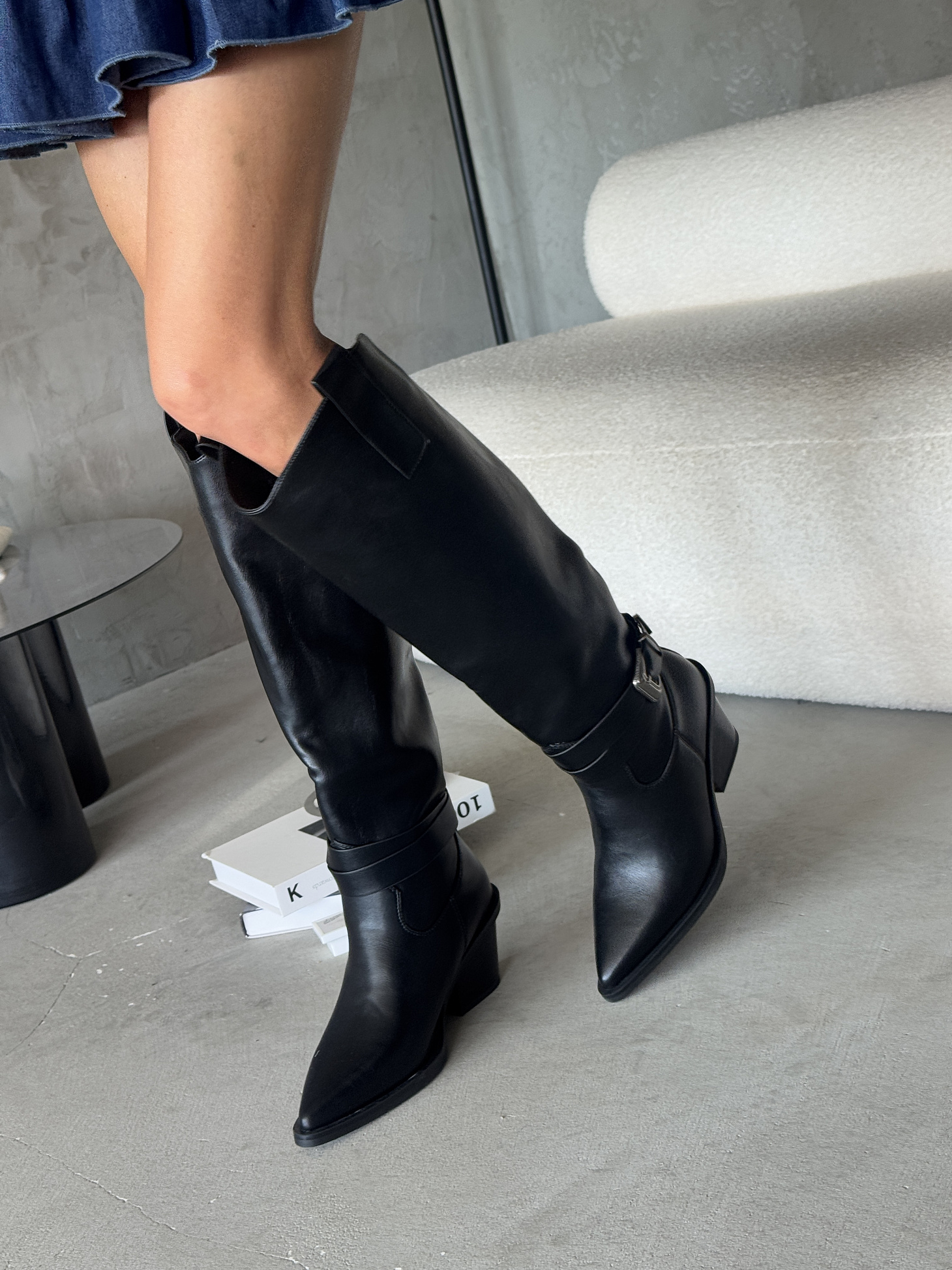 Сапоги женские экокожа шерсть