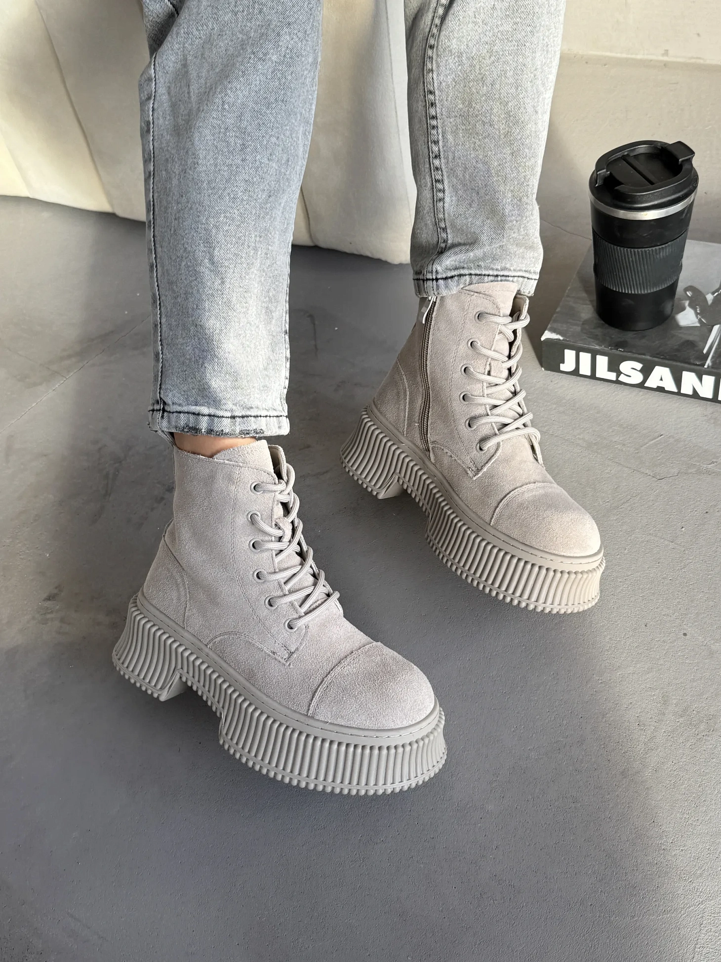 Ботинки женские натуральная замша