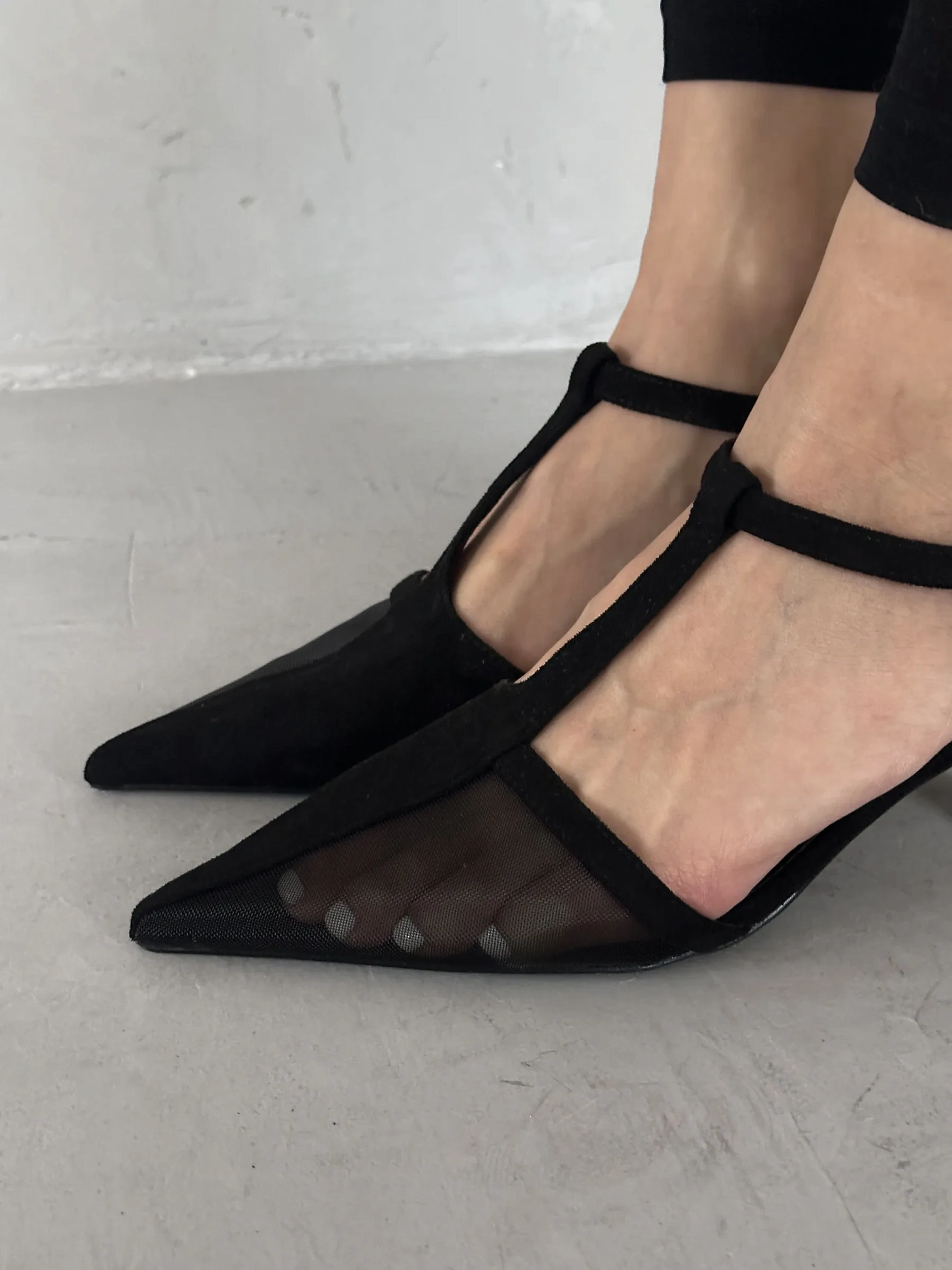 Туфли женские на каблуке с открытой пяткой вечерние сетка