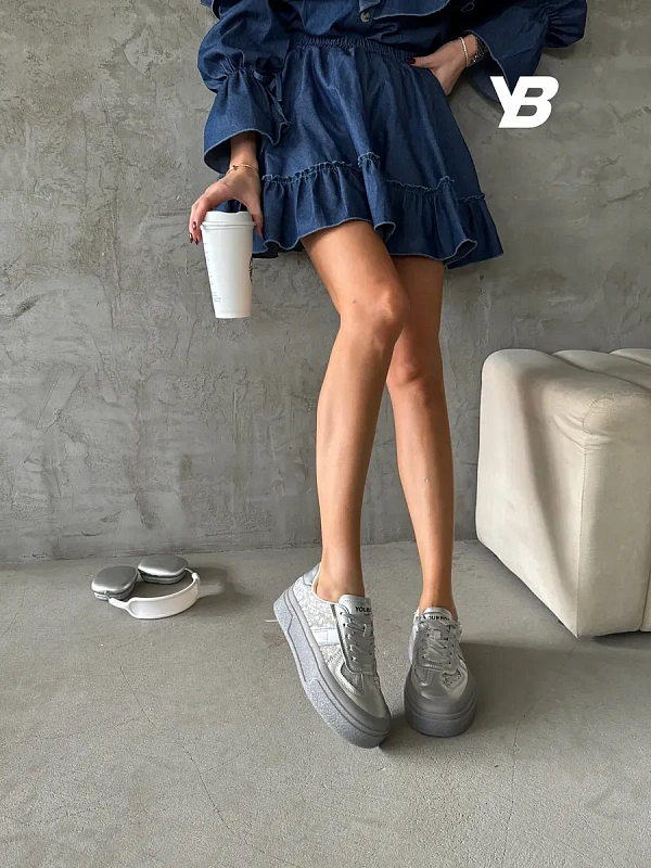 Кеды женские текстиль натуральная кожа