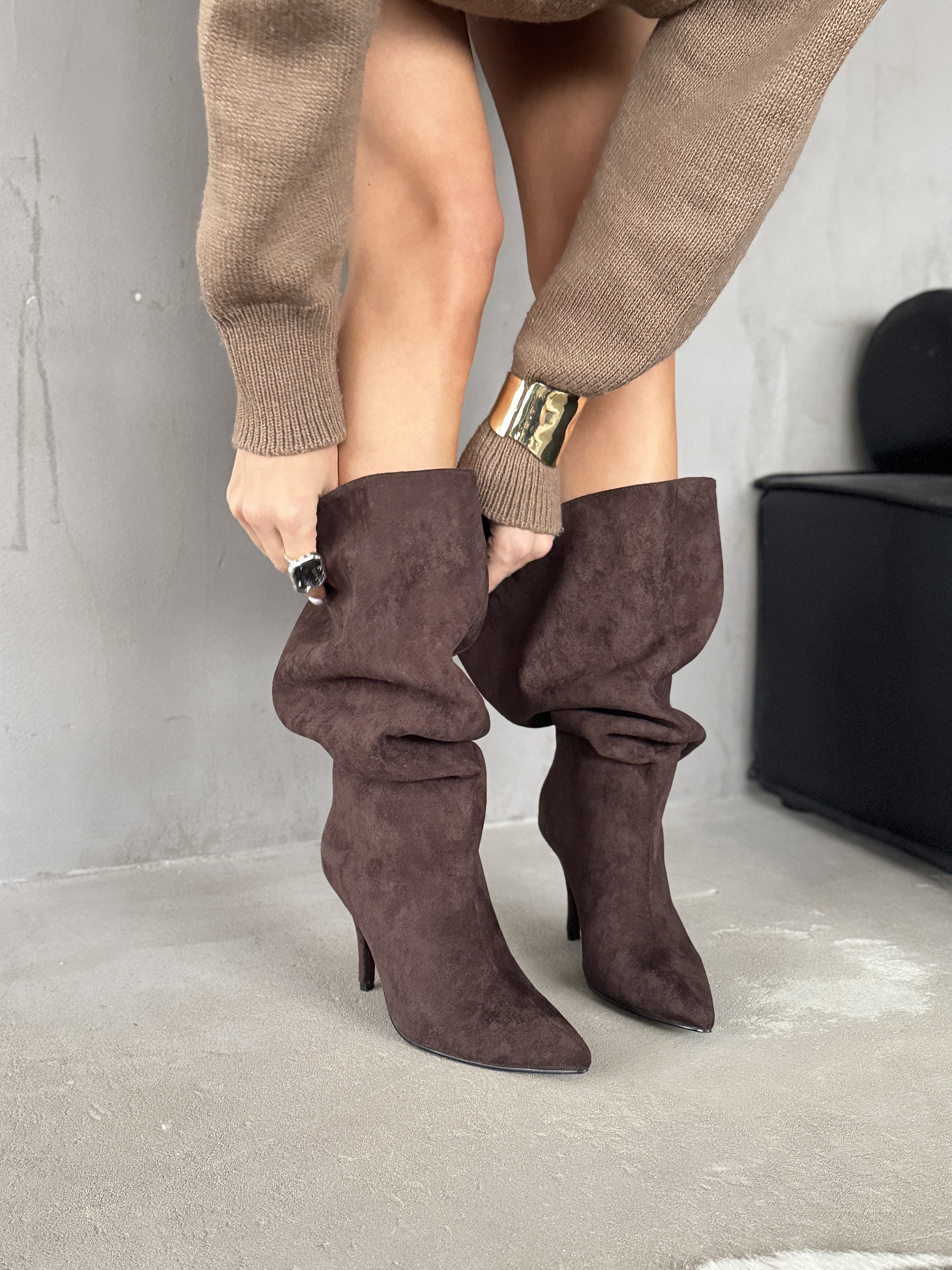 Сапоги женские текстиль