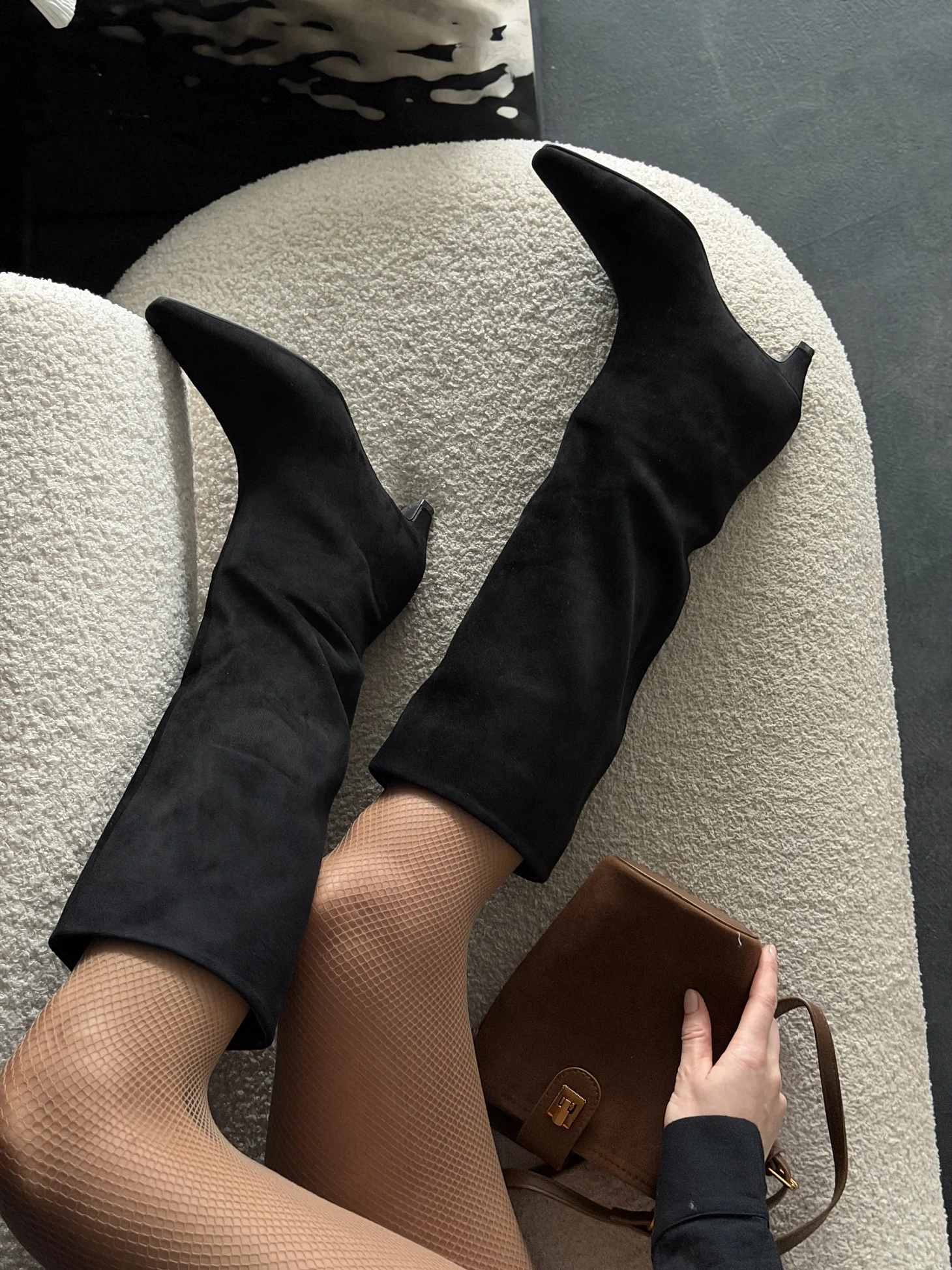 Сапоги женские экозамша