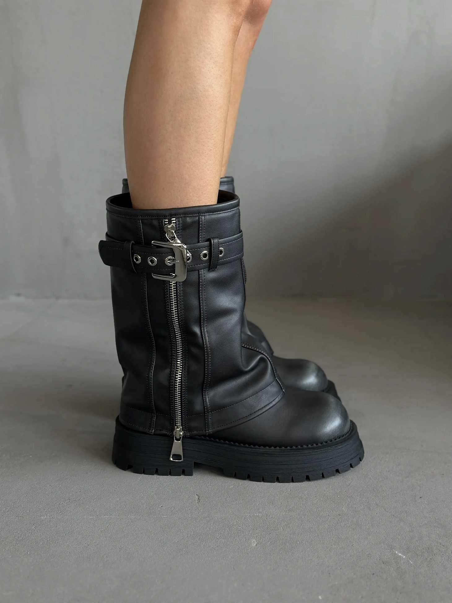 Ботинки женские экокожа шерсть