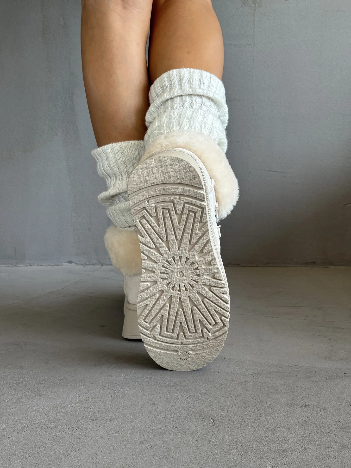 Ботинки женские экозамша шерсть