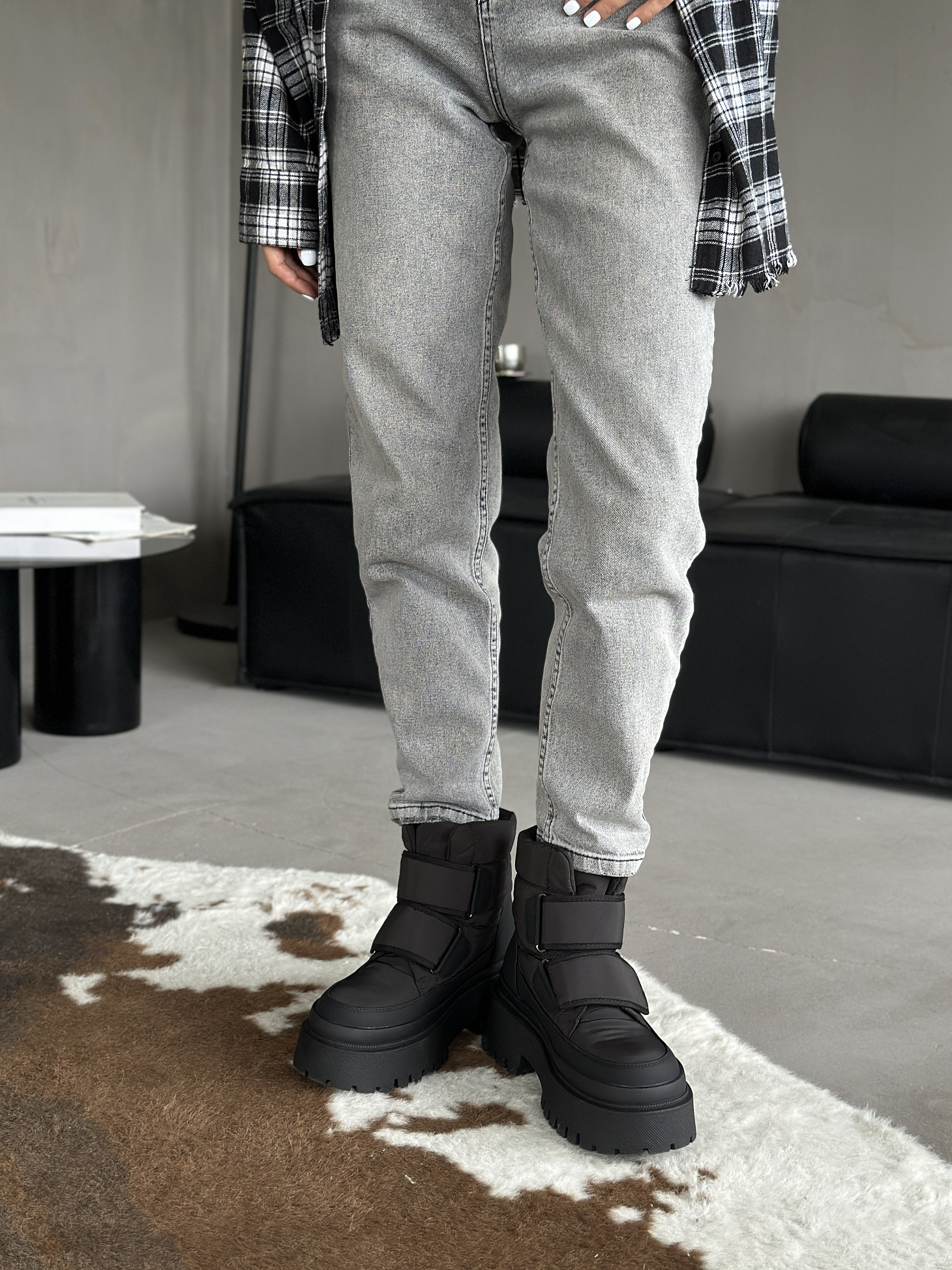 Дутики женские текстиль шерсть