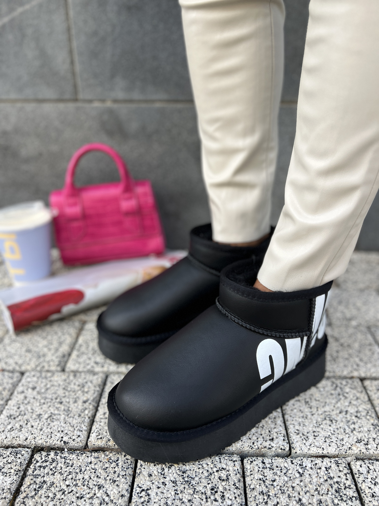 Угги женские кожа шерсть