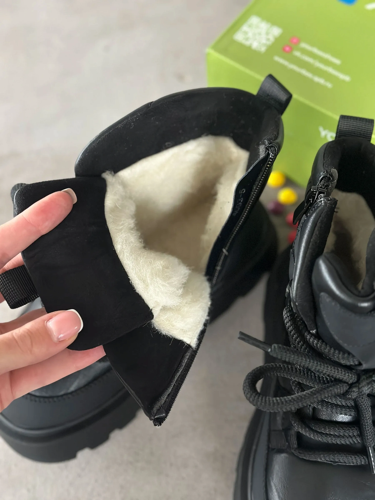 Ботинки детские экокожа шерсть