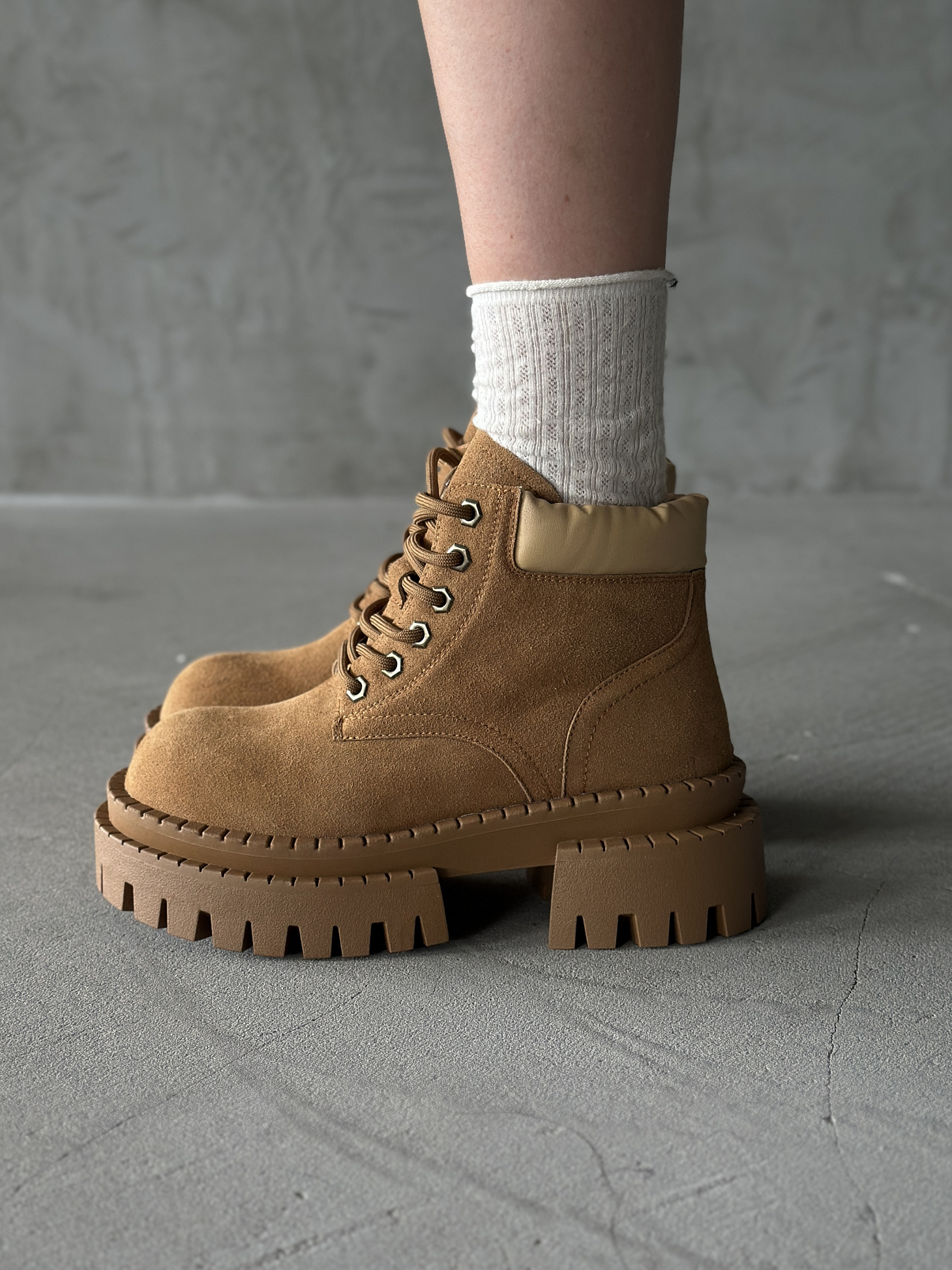 Ботинки женские натуральная замша шерсть