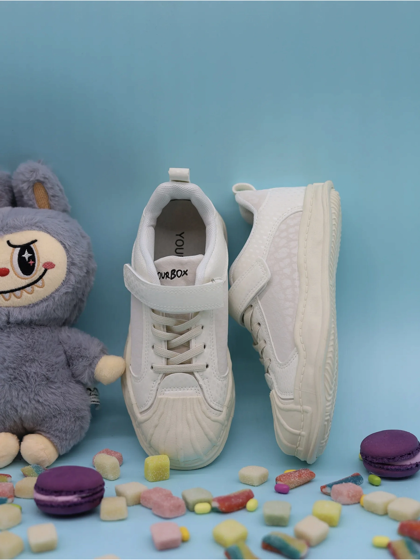 Кеды детские на платформе с липучками