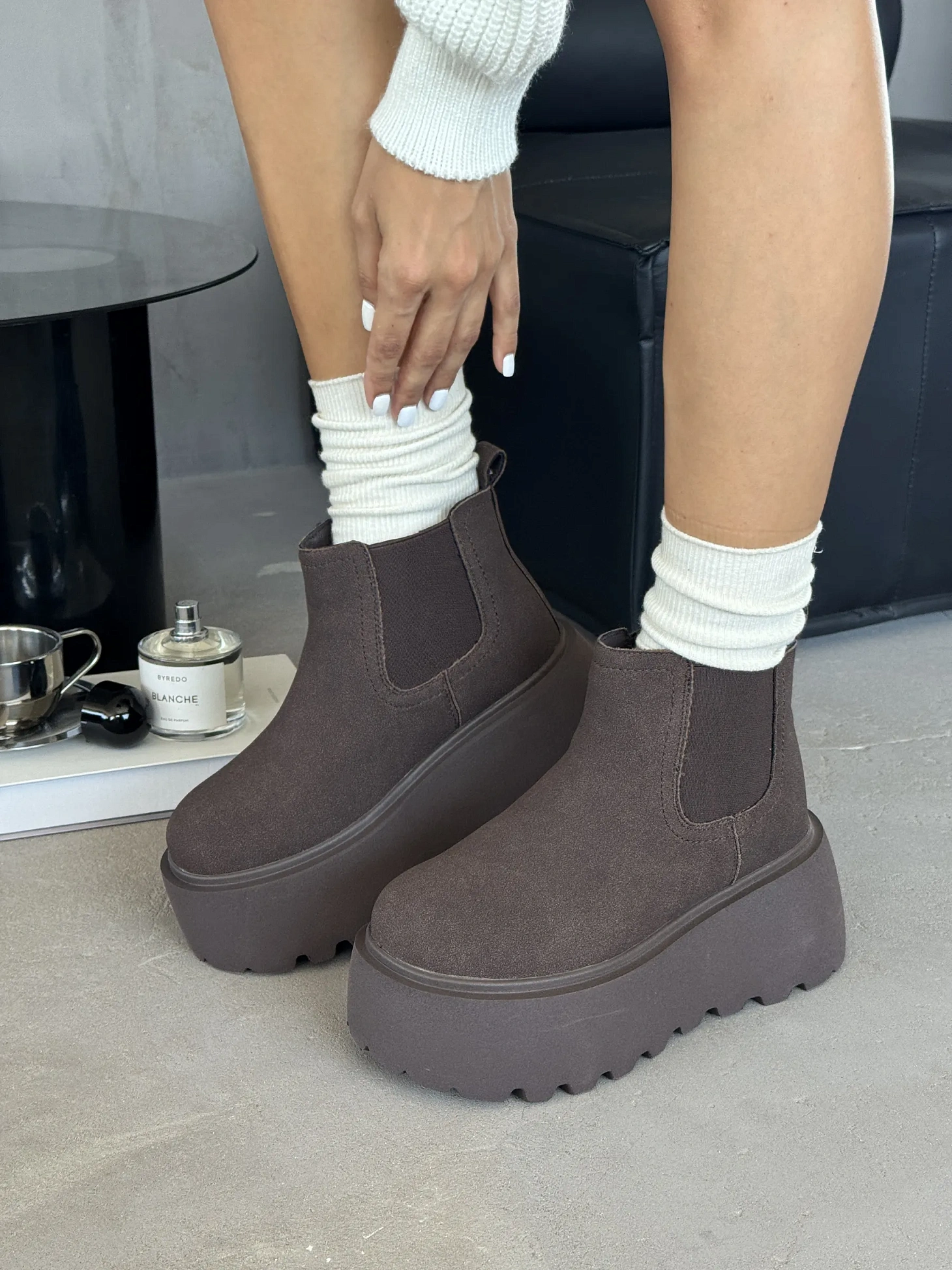 Ботинки женские текстиль шерсть