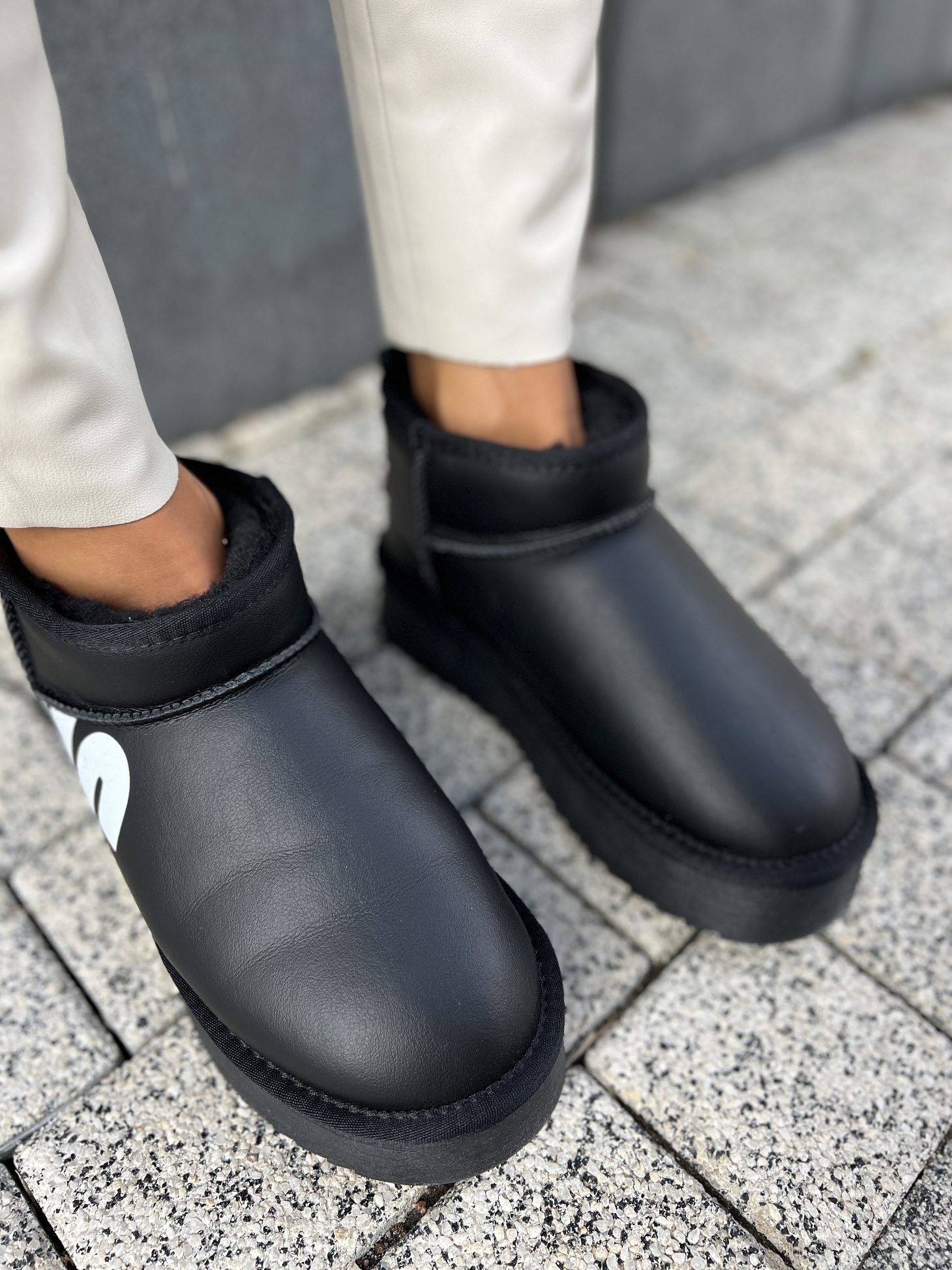 Угги женские кожа шерсть