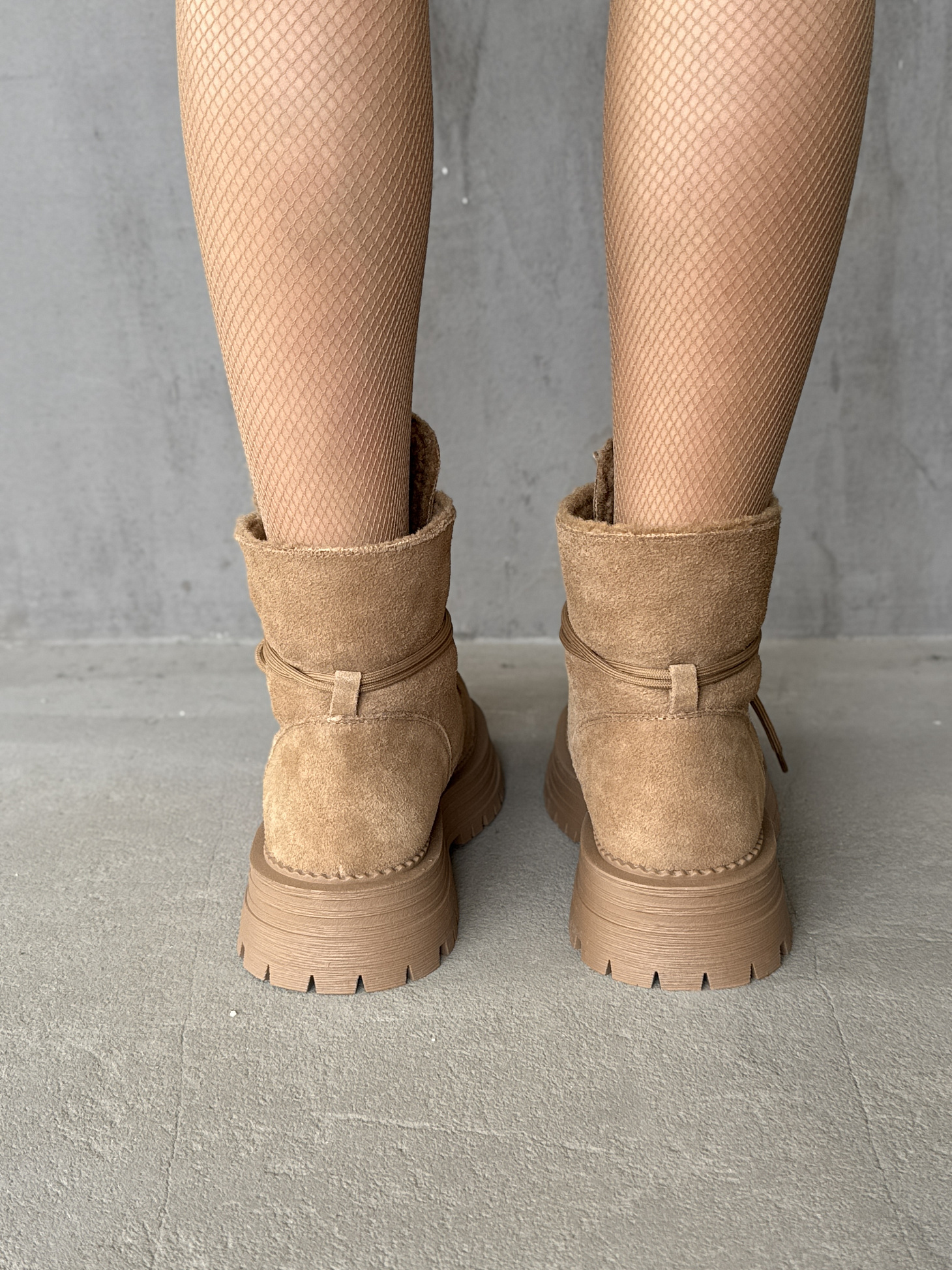 Ботинки женские натуральная замша шерсть